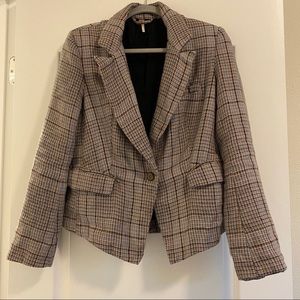 Free People Plaid Blazer